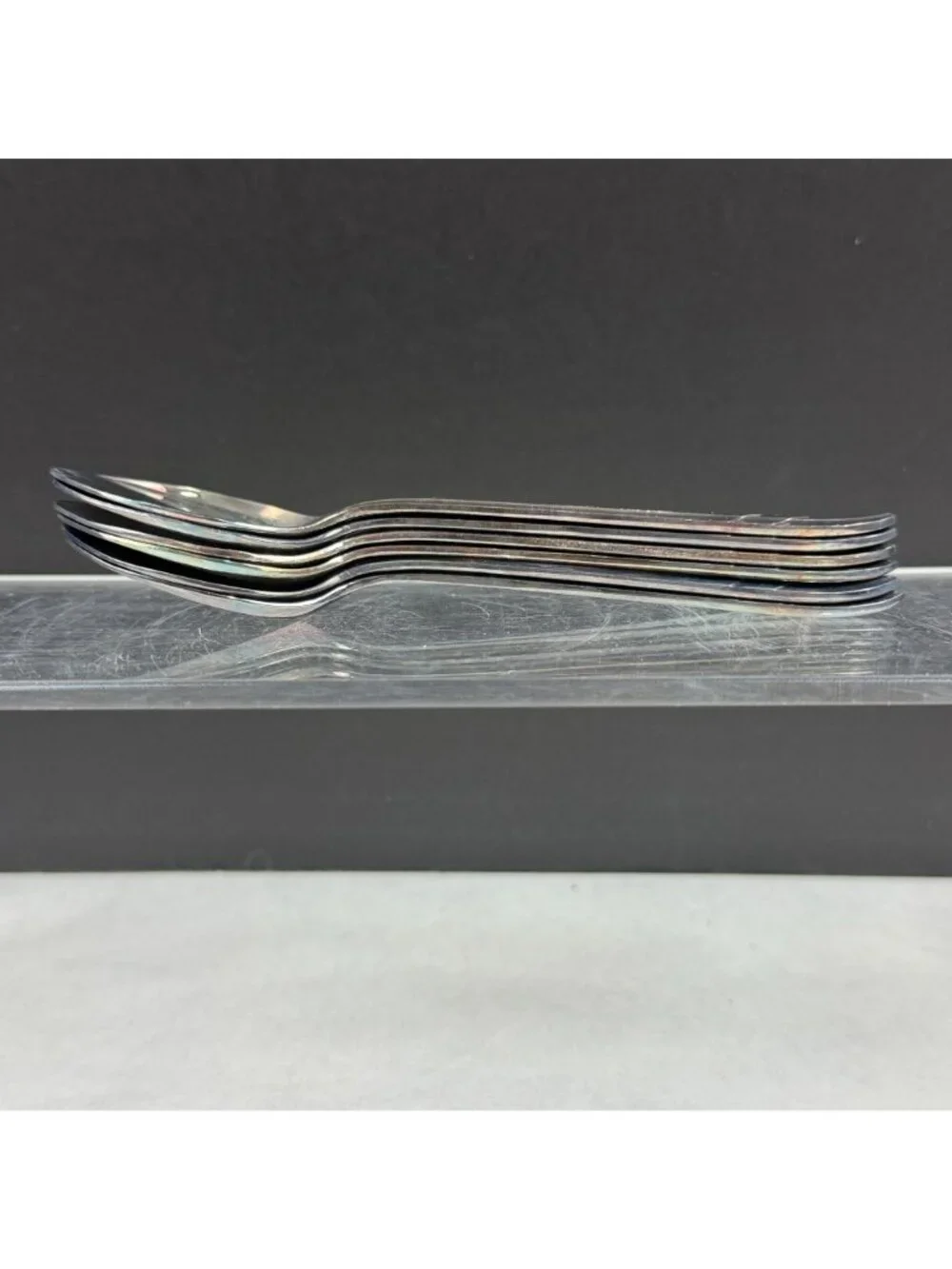 Vintage Sheffield Rivelin Silver Plate Ice Cream Spoon Set Of 6 In Original Box